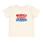 Cousin Crew USA Tee, Patriotic Red White Blue Shirt, Family Matching Star Graphic Top, Fourth of July Celebration Outfit Toddler Short Sleeve Tee