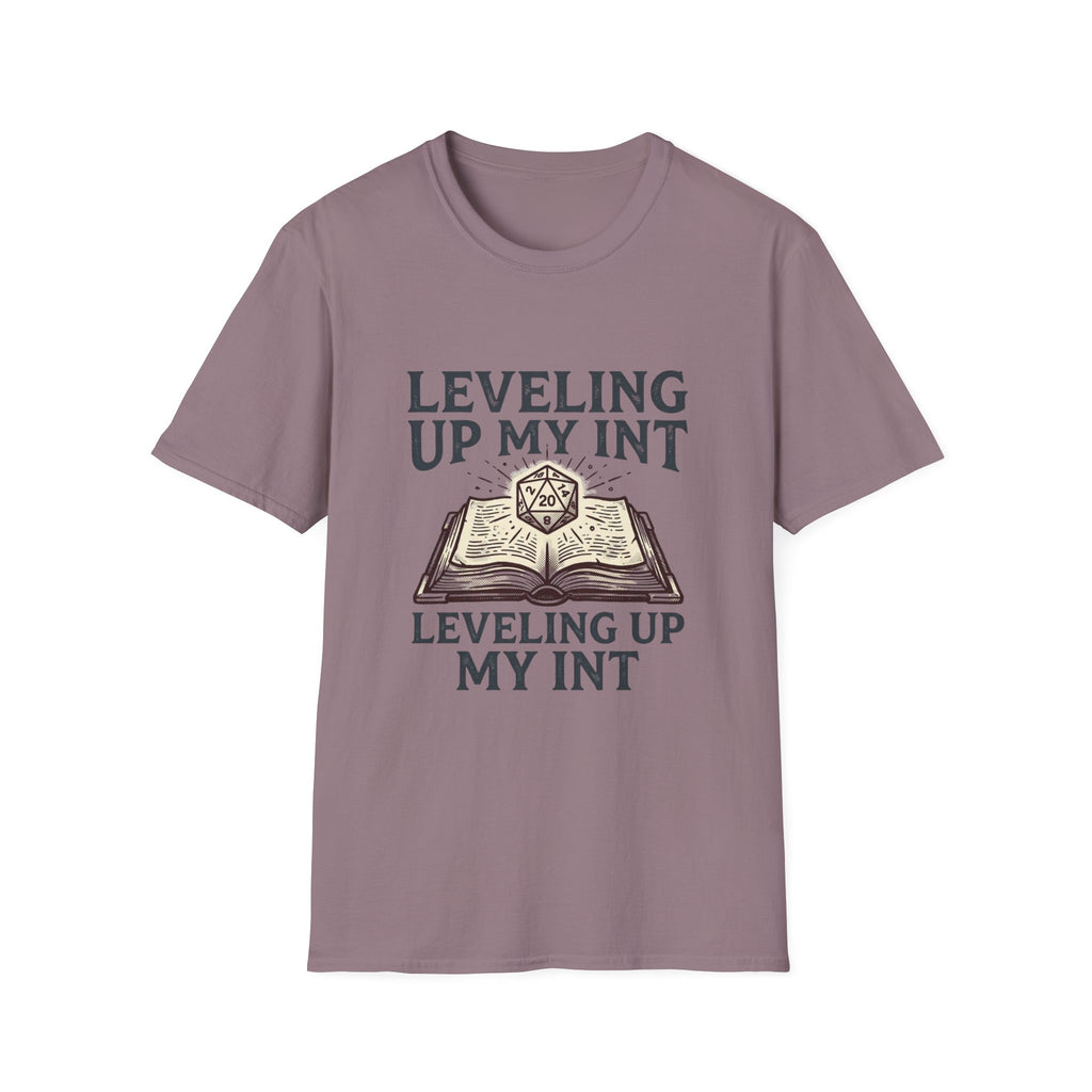 Leveling Up My INT T-Shirt — D20 Dice Gamer RPG Tee