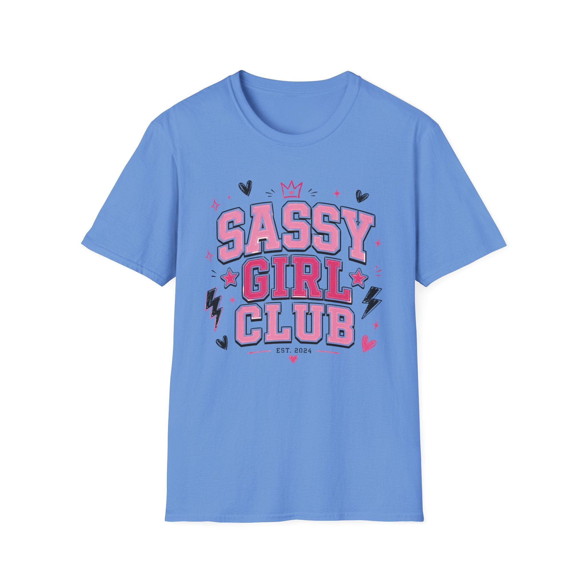 Sassy Girl Club Tee — Pink Cheerful Graphic T-Shirt