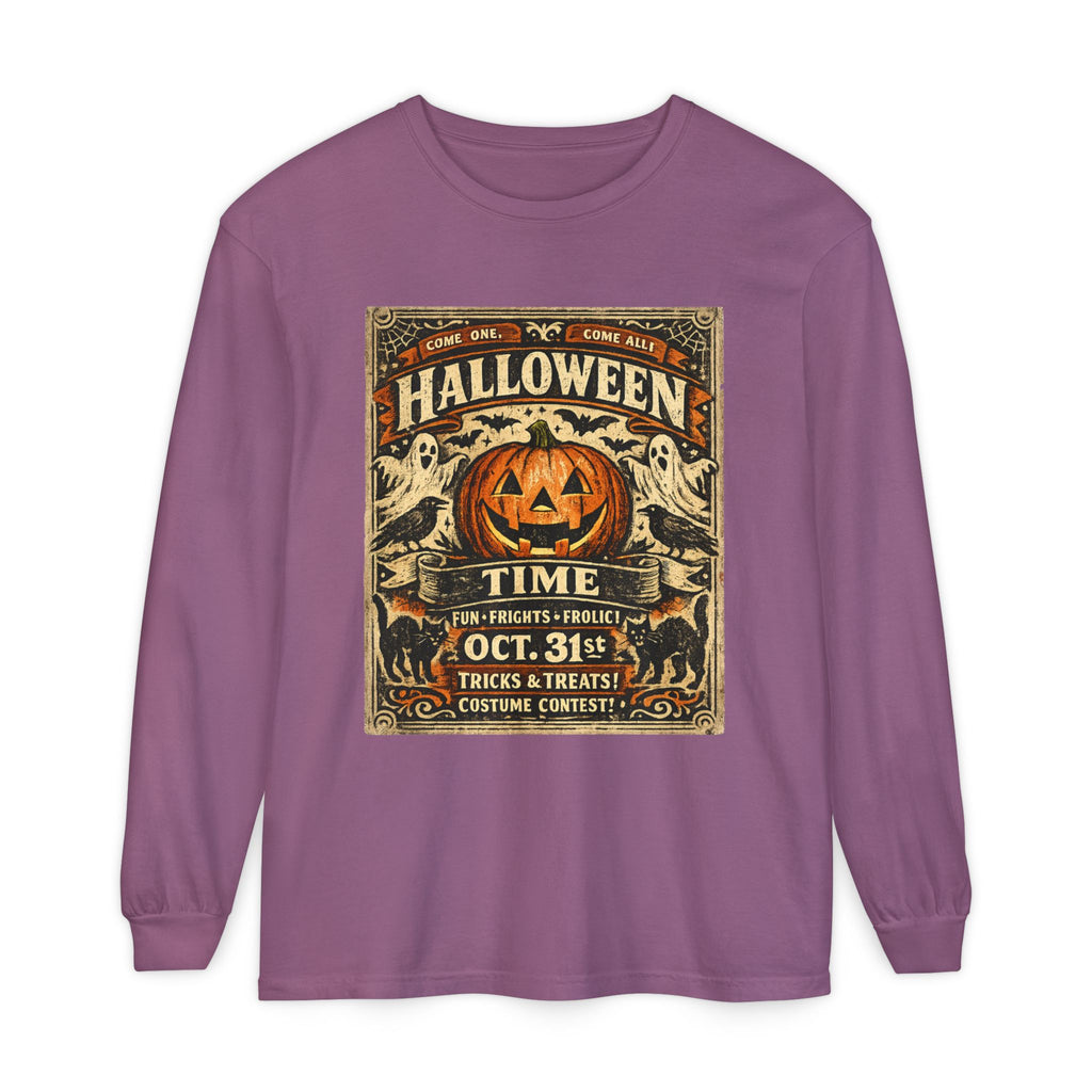 Halloween Time Vintage Jack-O'-Lantern & Ghosts Long Sleeve T-Shirt