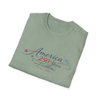 America 250 Years of Freedom Calligraphy Shirt, Elegant Script Patriotic Tee 1776 2026, Sophisticated Anniversary 4th of July T-Shirt, Patriotic