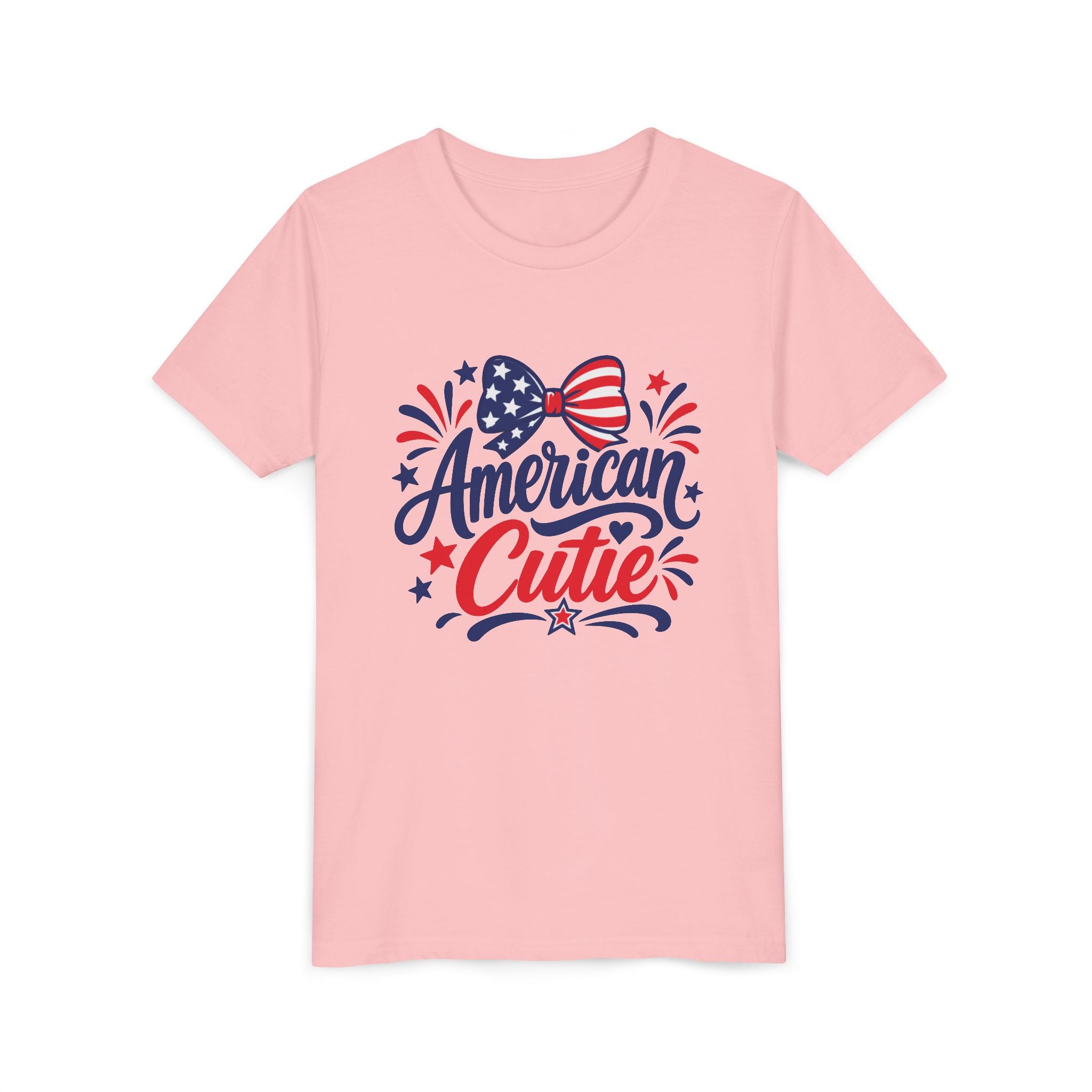 Bow American Cutie Red White Blue Youth Short Sleeve Tee
