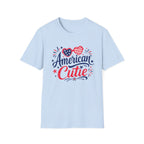 American Cutie T-Shirt | Patriotic Heart Sunglasses Graphic Tee, Fourth Of July Stars Fireworks Top