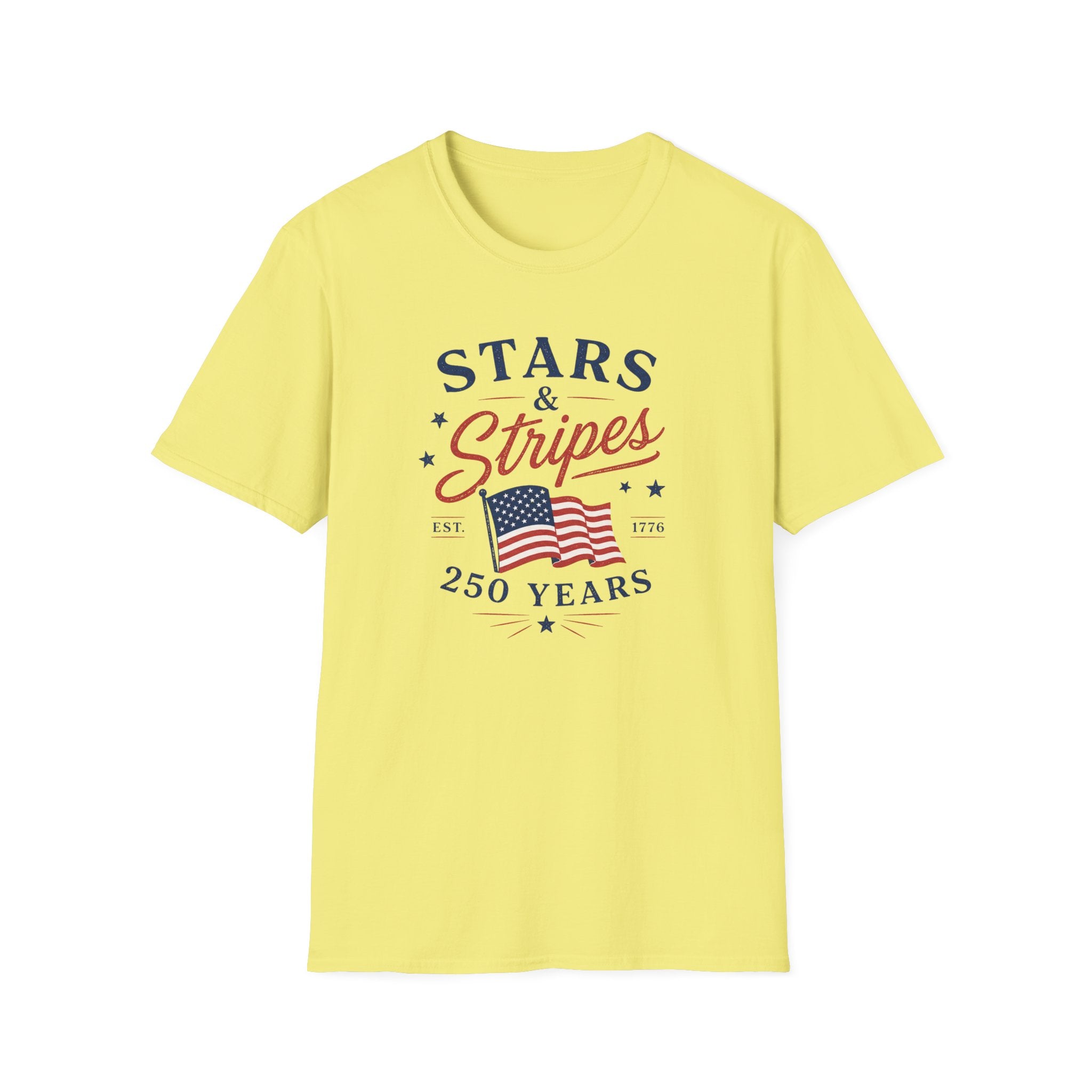 Stars and Stripes 250 Years Tee, EST 1776 USA Shirt, Red White Blue Flag Graphic Top, Patriotic American Heritage Outfit T-Shirt