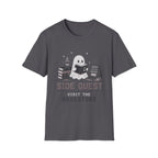 Ghost Reader T-Shirt — "Side Quest: Visit the Bookstore" Cute Halloween Book Lover Tee