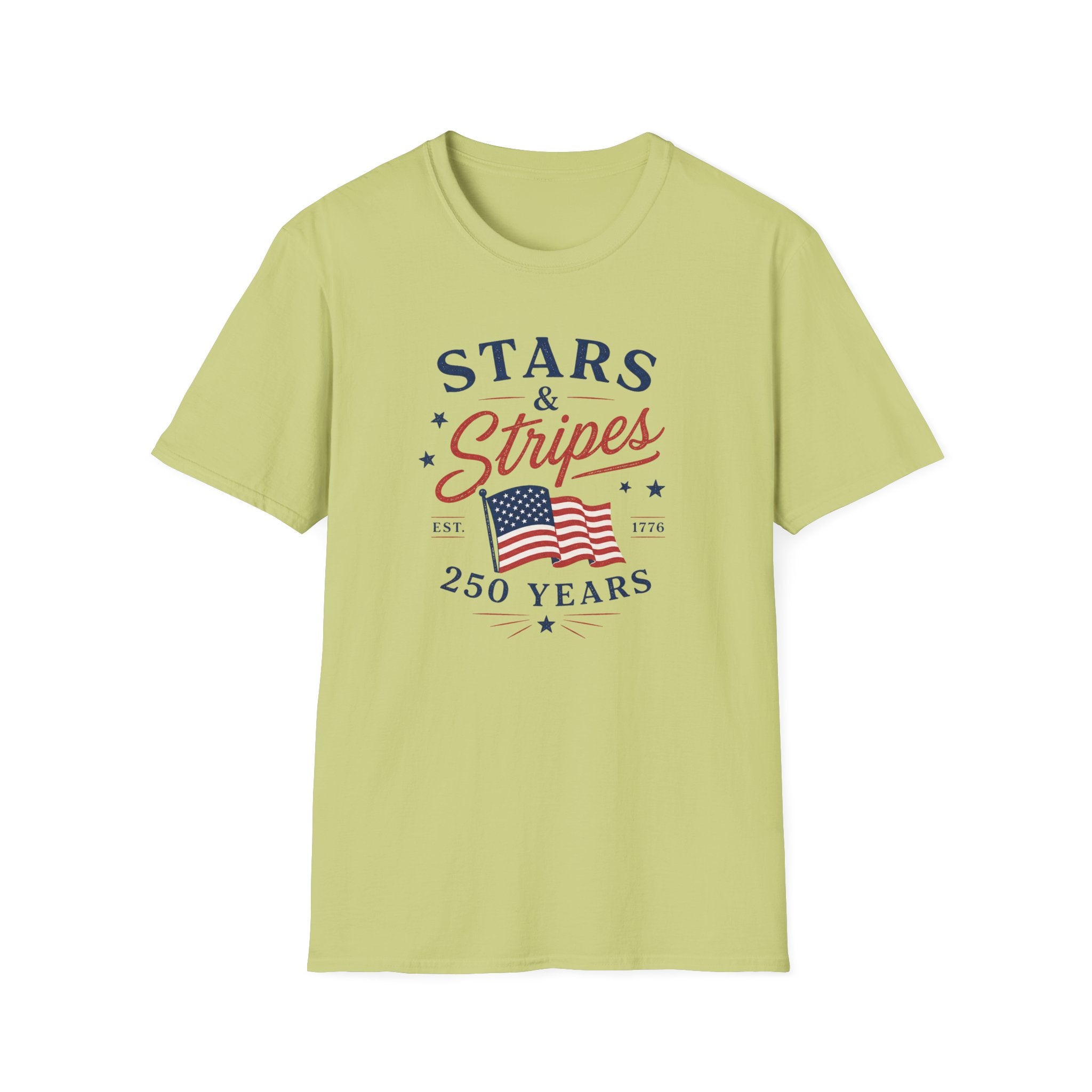 Stars and Stripes 250 Years Tee, EST 1776 USA Shirt, Red White Blue Flag Graphic Top, Patriotic American Heritage Outfit T-Shirt