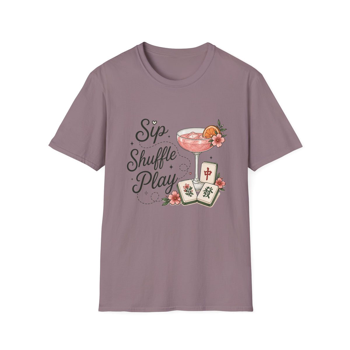Sip Shuffle Play Cocktail & Mahjong T‑Shirt