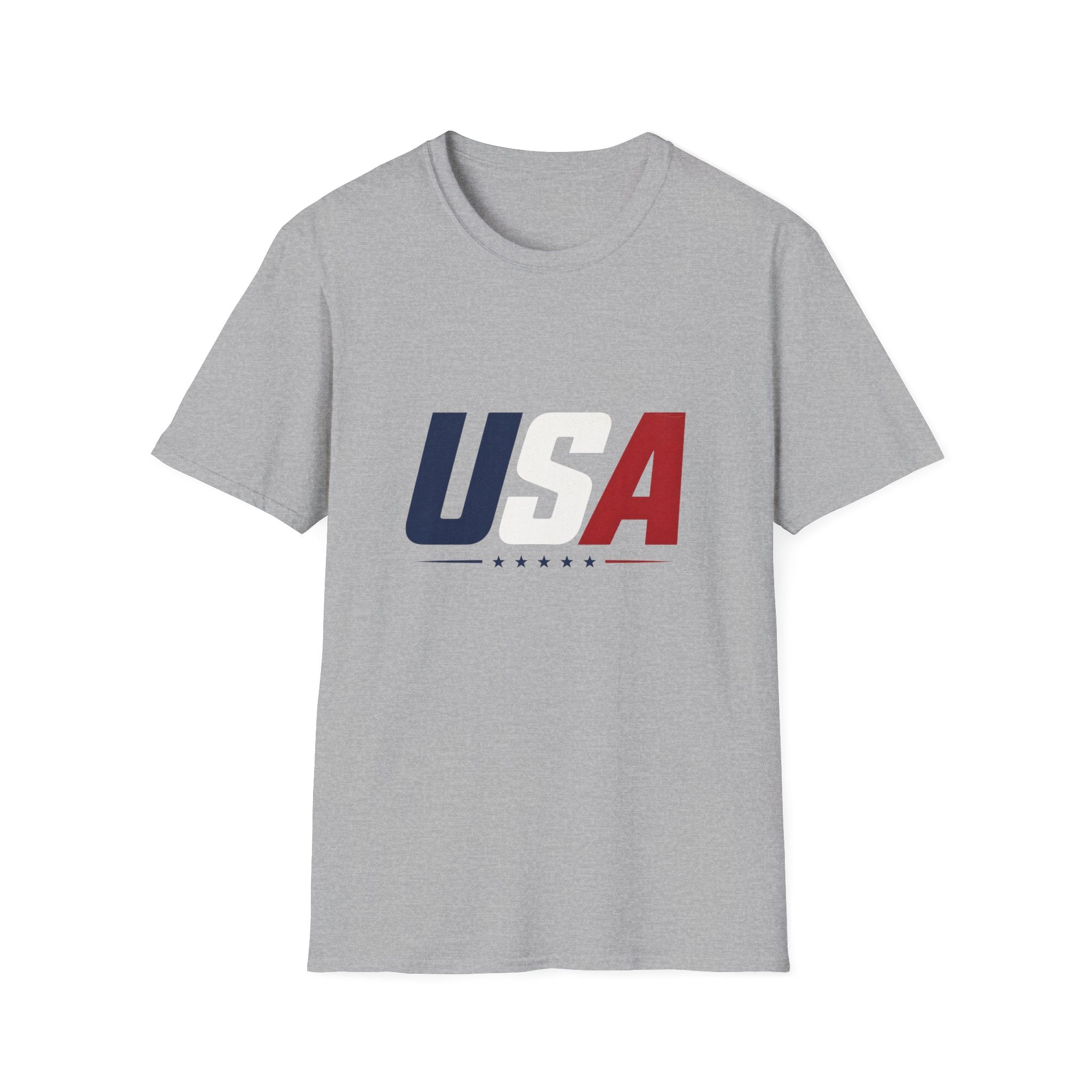 USA Bold Letter T-Shirt Sand, Patriotic American Stars Tee, 4th of July Neutral Color Shirt, USA Red White Blue Sand Tee, Independence Day Gift