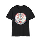 USA 250th Anniversary T-Shirt | Semiquincentennial Patriotic Map Graphic Tee, American Flag Round Emblem Top