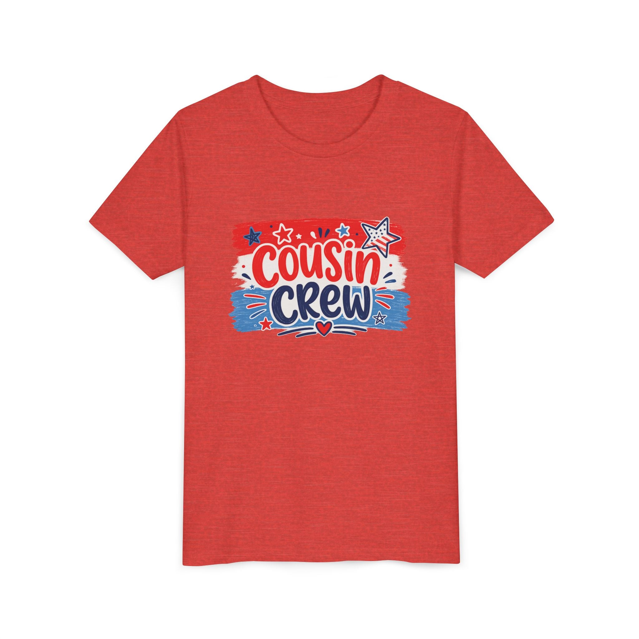 Cousin Crew Patriotic Tee, Red White Blue USA Shir t, Fun Family Celebration Graphic Top, Fourth of July OutfitYouth Short Sleeve Tee
