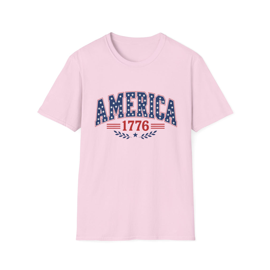 America 1776 Patriotic Tee, USA Heritage Shirt, Red White Blue Graphic Top, Classic American Pride OutfitT-Shirt