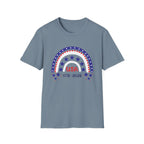 USA 1776–2026 Patriotic Rainbow Tee, American Anniversary Shirt, Red White Blue Graphic Top, USA Pride Outfit