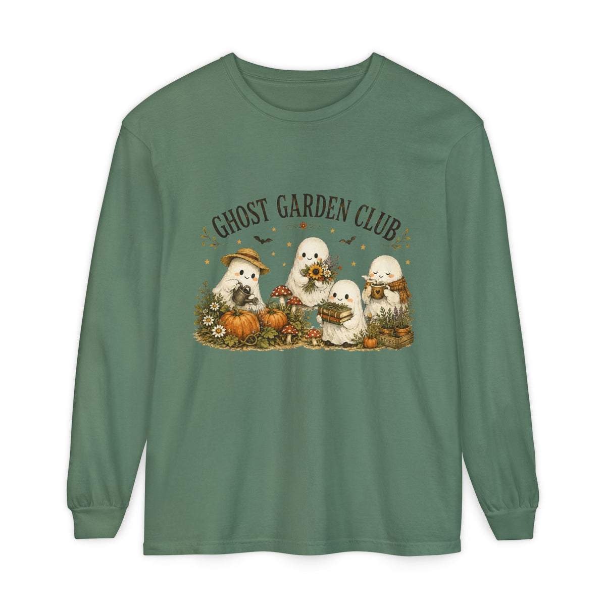 Ghost Garden Club Autumn Fall Long Sleeve T-Shirt