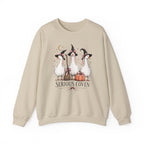 Serious Coven Goose Cute Witch Geese Halloween Crewneck Sweatshirt