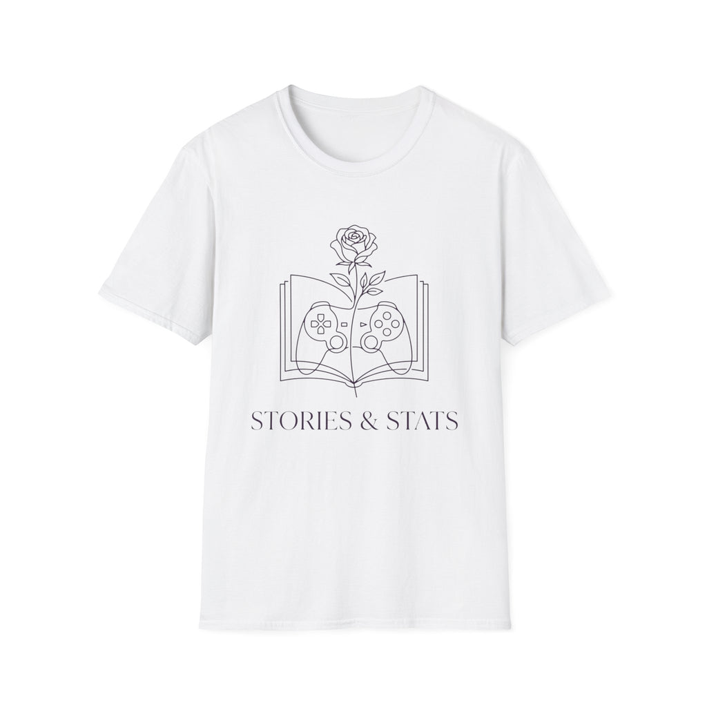 T-Shirt — "Stories & Saves" Gamer Book Graphic Tee