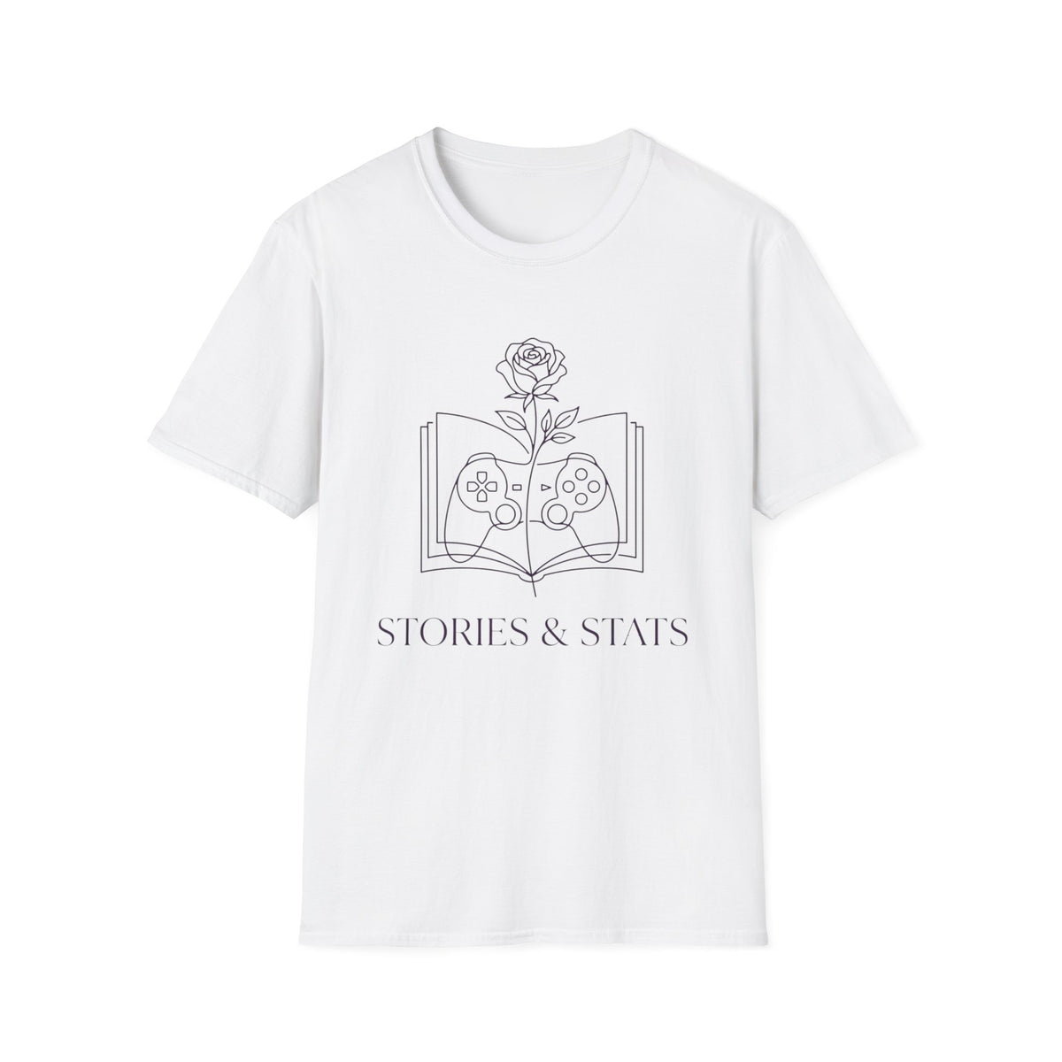 T-Shirt — "Stories & Saves" Gamer Book Graphic Tee