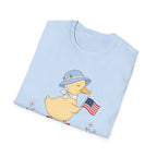 Patriotic Duck T-Shirt, Cute 4th of July Duck Tee, Funny American Flag Duck Shirt, Fourth of July Women Girls Shirt, Cottagecore Patriotic Tee, USA Duck Gift