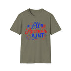 Patriotic All American Aunt Graphic Tee - 4th of July Family T-Shirt