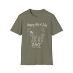 Happy 4th of July, Stick Figure Family T-Shirt, 250th Anniversary Tee, 1776 2026, America 250 Years, Gift, Independence Day