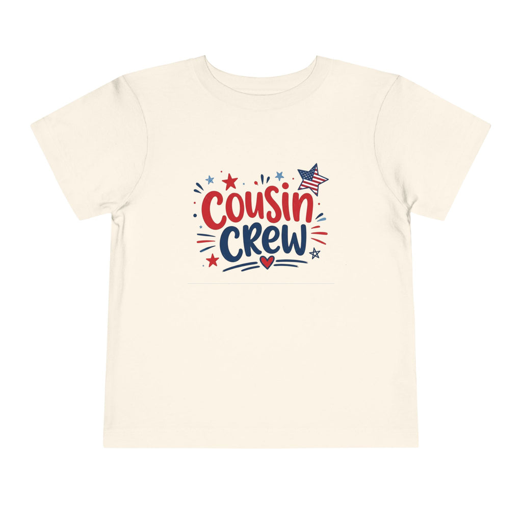 Cousin Crew Patriotic T-Shirt, Fourth of July Matching Family Tee, Retro Americana Graphic Shirt, Summer BBQ Outfit, Fireworks Celebration Apparel Toddler Short Sleeve Tee