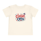 Cousin Crew Patriotic T-Shirt, Fourth of July Matching Family Tee, Retro Americana Graphic Shirt, Summer BBQ Outfit, Fireworks Celebration Apparel Toddler Short Sleeve Tee