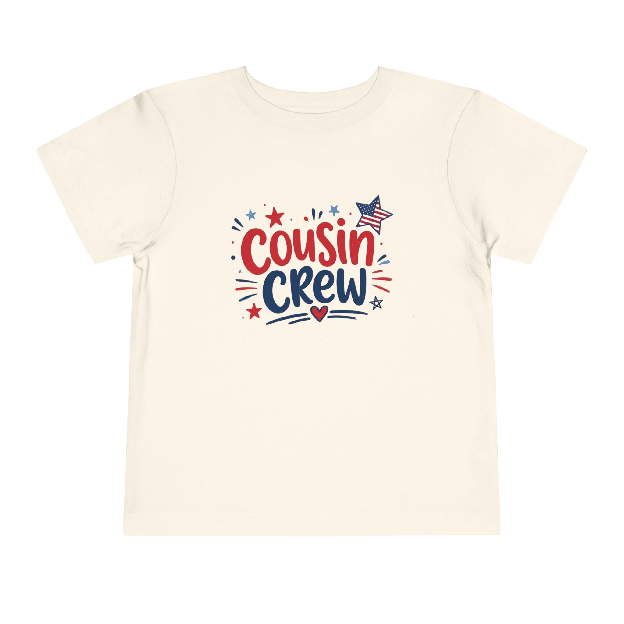 Cousin Crew Patriotic T-Shirt, Fourth of July Matching Family Tee, Retro Americana Graphic Shirt, Summer BBQ Outfit, Fireworks Celebration Apparel Toddler Short Sleeve Tee