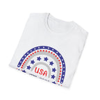 USA 1776–2026 Patriotic Rainbow Tee, American Anniversary Shirt, Red White Blue Graphic Top, USA Pride Outfit