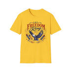 Let Freedom Ring T-Shirt | Patriotic American Bald Eagle Graphic Tee, Fourth Of July Retro Fireworks Top
