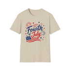 Patriotic Happy Fourth of July Graphic Tee USA Star Spangled- Celebration Flag T-Shirt