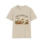 Ghost Garden Club T-Shirt — Cute Autumn Halloween Ghosts with Pumpkins & Flowers