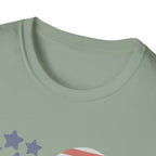 America Heart Patriotic T-Shirt, Vintage USA Flag Graphic Tee, Retro Fourth of July Shirt, Soft Americana Aesthetic Apparel, Cute Summer Holiday Outfit T-Shirt