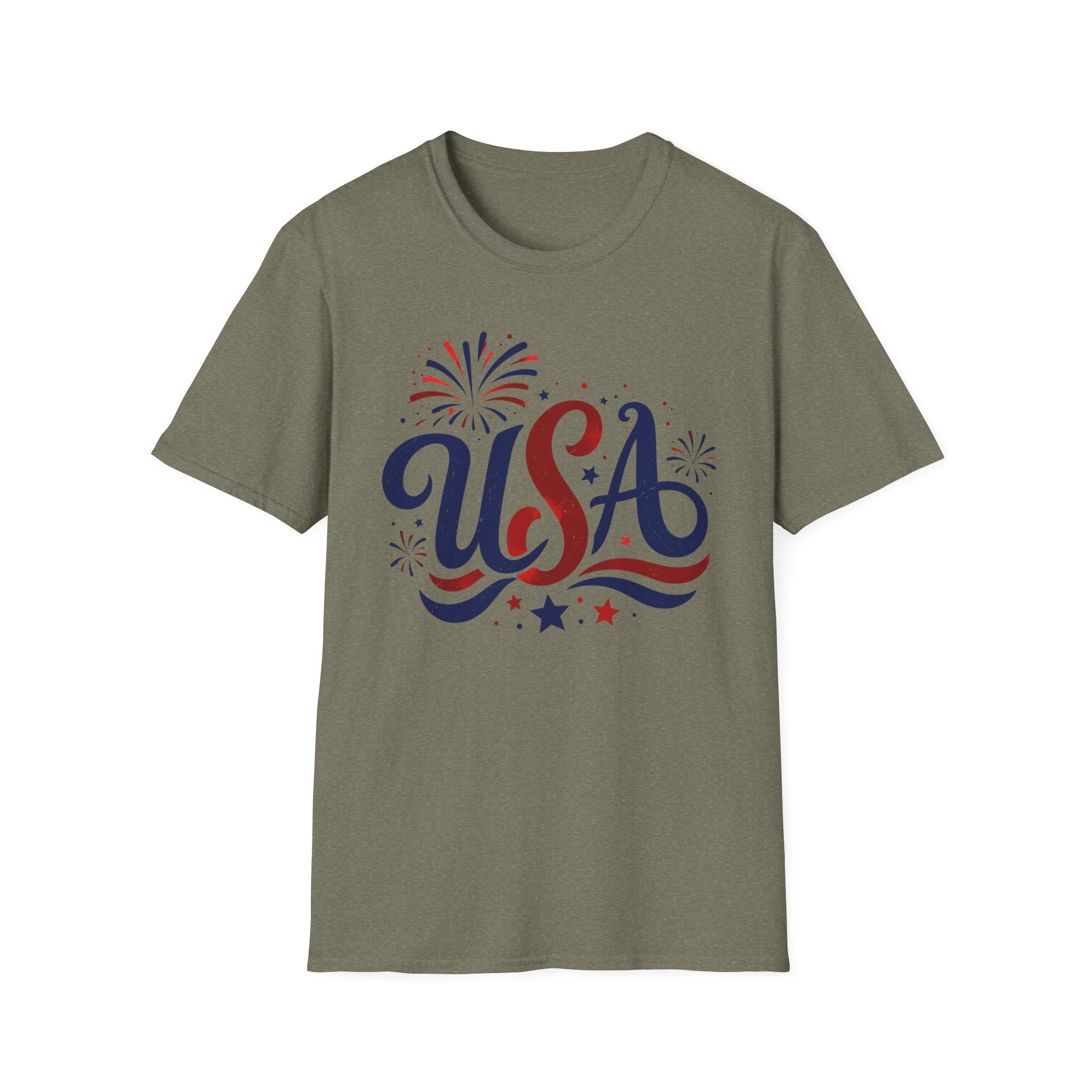 Patriotic USA Fireworks Graphic Tee - 4th of July Celebration Patriotic T-Shirt