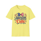 American Cutie Patriotic Bow Tee, Red White Blue Fireworks Shirt, Cute USA Fourth of July Outfit, Festive American Graphic Top T-Shirt
