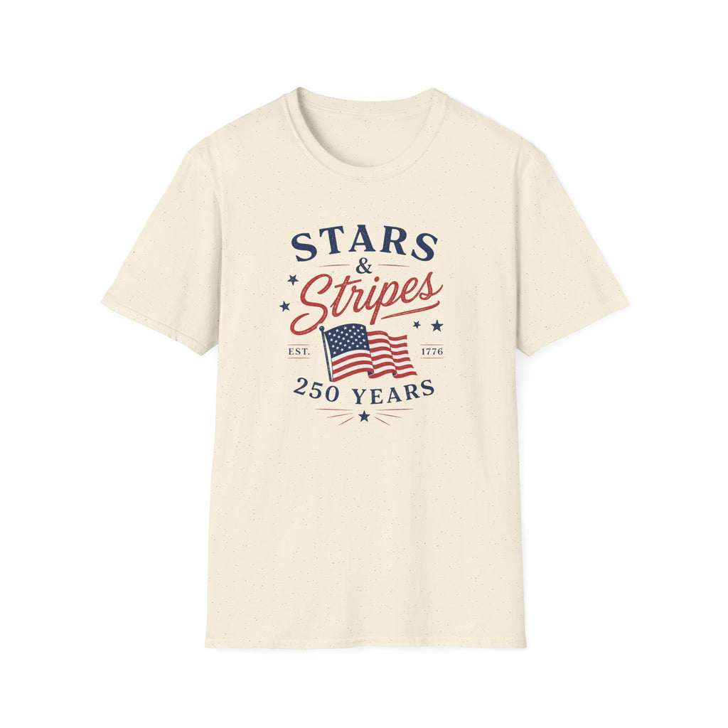 Stars and Stripes 250 Years Tee, EST 1776 USA Shirt, Red White Blue Flag Graphic Top, Patriotic American Heritage Outfit T-Shirt