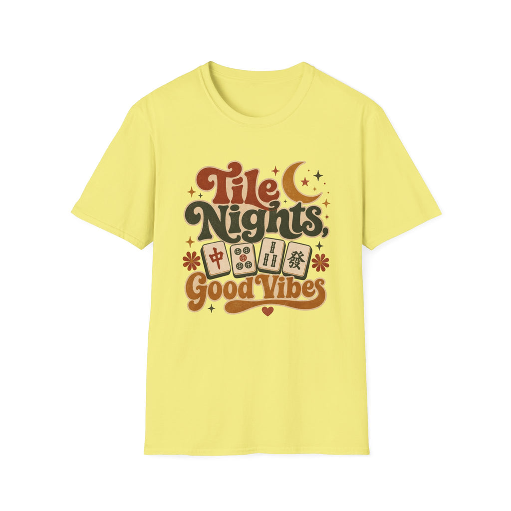 Tile Nights T-Shirt — Mahjong & Game Night Retro 'Good Vibes' Tee