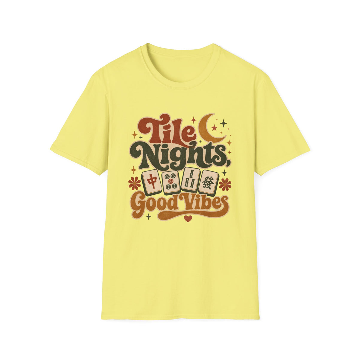 Tile Nights T-Shirt — Mahjong & Game Night Retro 'Good Vibes' Tee