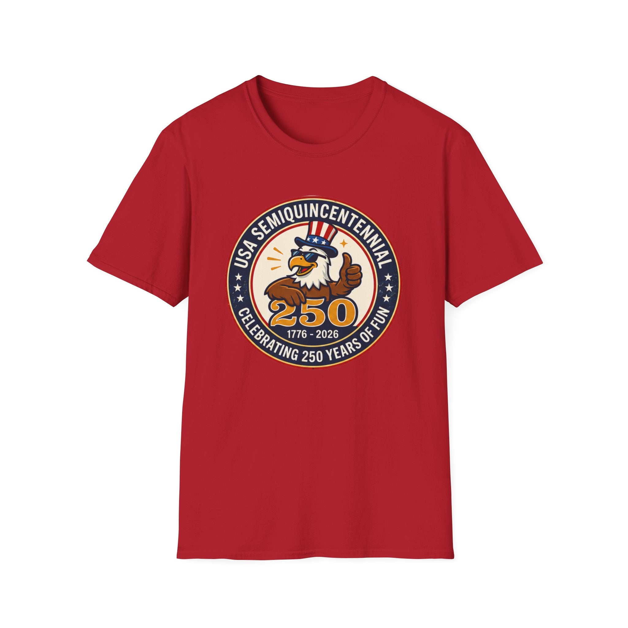 USA Semiquincentennial 250 Years Tee, Patriotic Eagle Celebration Shirt, Red White Blue Anniversary Graphic Top, American Pride Outfit T-Shirt