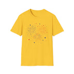 Minimalist Patriotic Fireworks T-Shirt | Fourth Of July American Flag Colors Graphic Tee, Red White Blue Stars Top