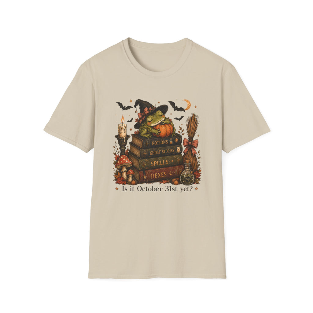 Witch Frog Halloween T‑Shirt — 'Potions & Ghost Stories' Cute Spooky Tee