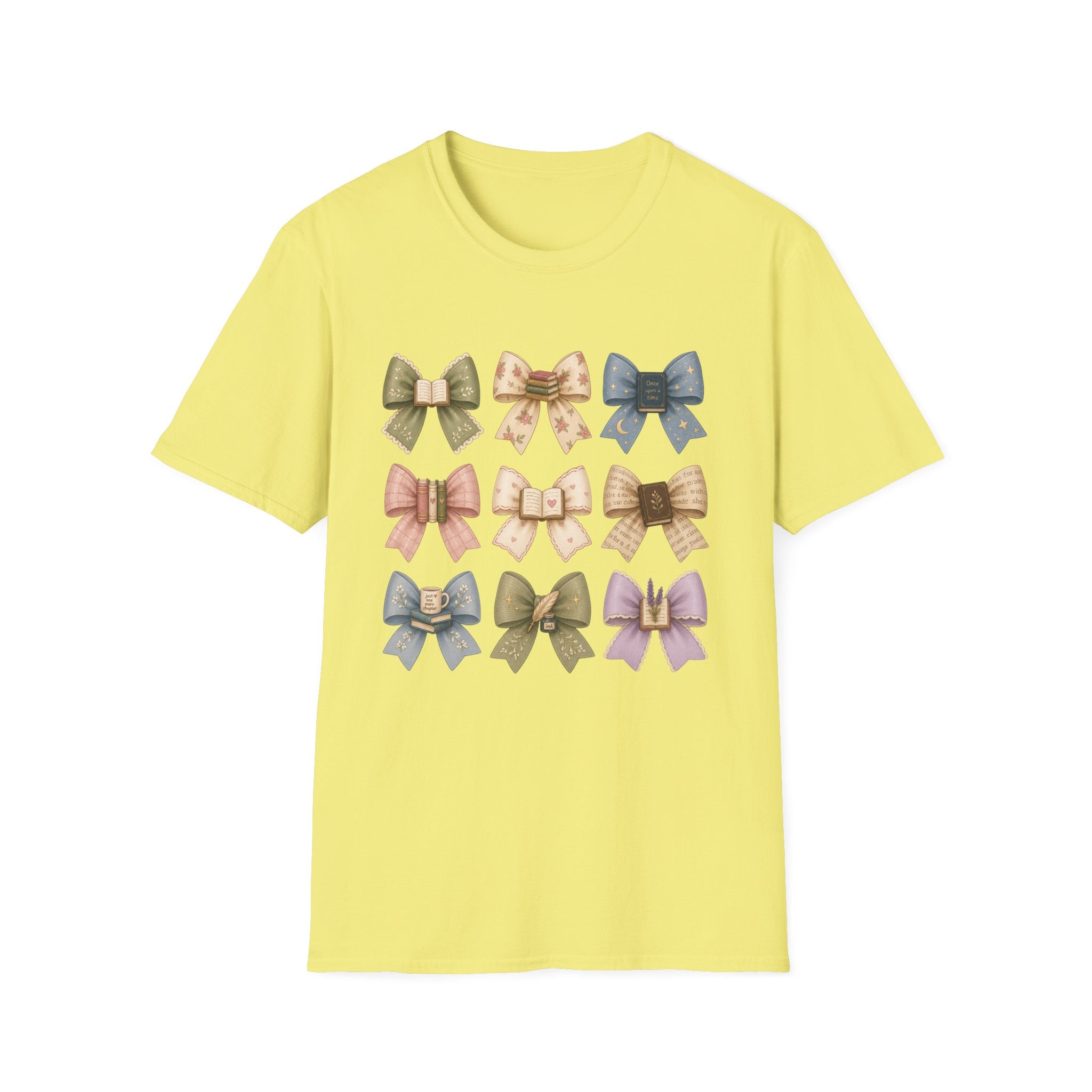 Bow Pattern T-Shirt — Vintage Floral Ribbon Graphic Tee