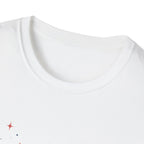 Happy 4th of July Sparkle Bow T-Shirt, Coquette Patriotic Sparkle Star Tee, Feminine Independence Day Shirt, Cute Mixed Typography 4th July