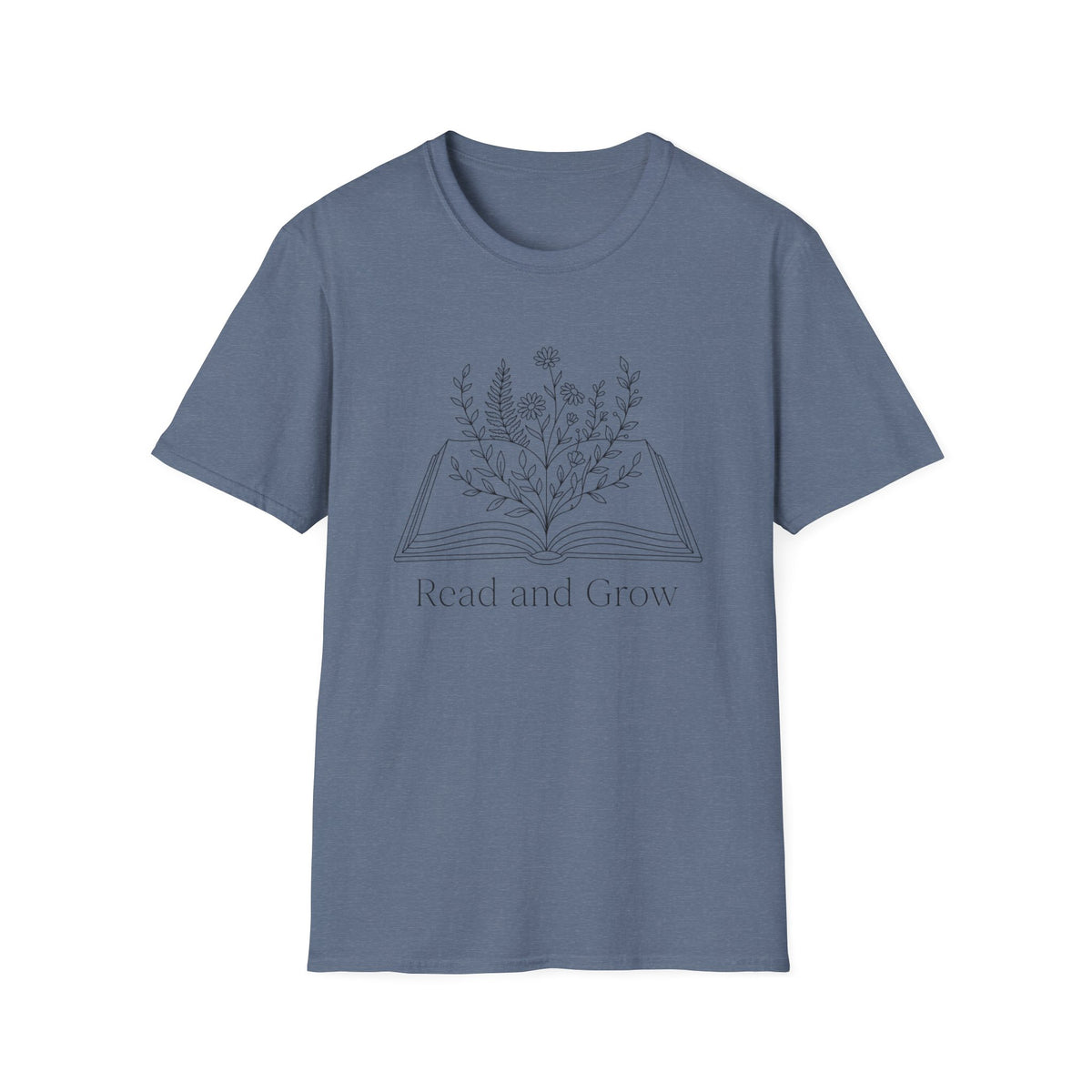 Read and Grow Floral Book Illustration T-Shirt