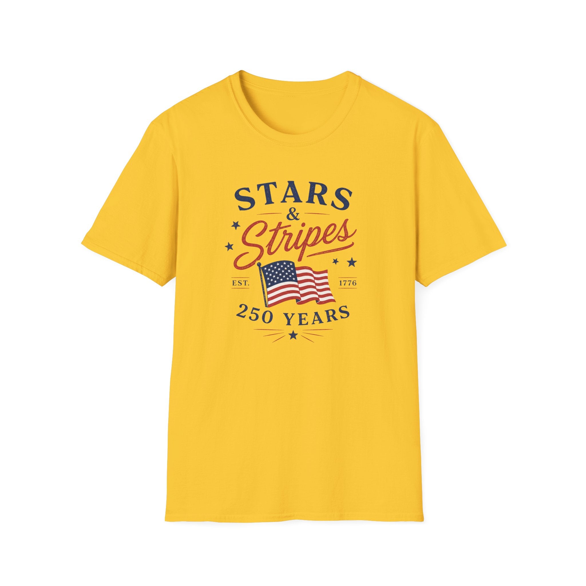 Stars and Stripes 250 Years Tee, EST 1776 USA Shirt, Red White Blue Flag Graphic Top, Patriotic American Heritage Outfit T-Shirt
