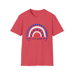 USA 1776–2026 Patriotic Rainbow Tee, American Anniversary Shirt, Red White Blue Graphic Top, USA Pride Outfit