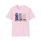 Patriotic Popsicle T-Shirt, Watercolor 4th of July Ice Cream Bow Tee, Cute Summer America Popsicle Shirt, Stars Stripes Coquette Bow Treat Gift Women