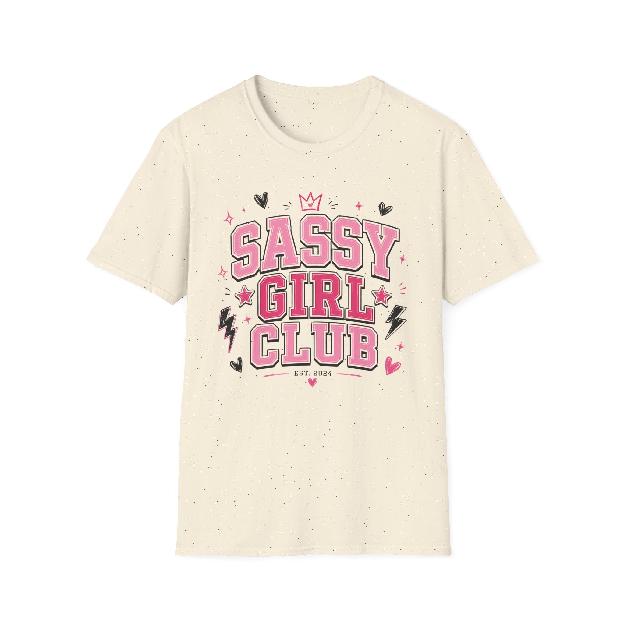 Sassy Girl Club Tee — Pink Cheerful Graphic T-Shirt