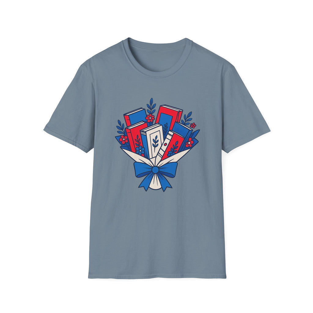 Patriotic Book Lover T-Shirt, Americana Reading Graphic Tee, Retro Library Shirt, Fourth of July Books Design, Cute Teacher Reader Apparel T-Shirt