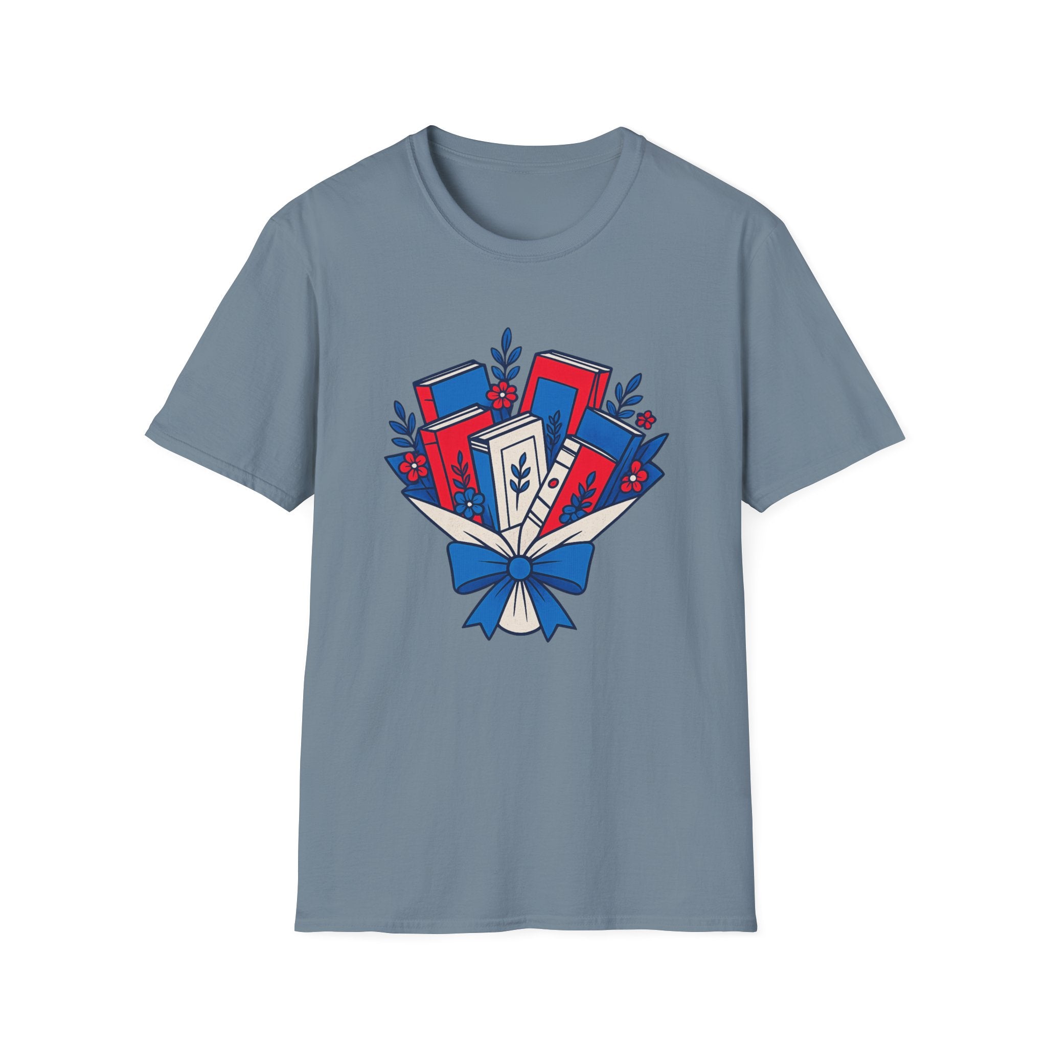 Patriotic Book Lover T-Shirt, Americana Reading Graphic Tee, Retro Library Shirt, Fourth of July Books Design, Cute Teacher Reader Apparel T-Shirt