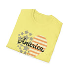 America Heart Patriotic T-Shirt, Vintage USA Flag Graphic Tee, Retro Fourth of July Shirt, Soft Americana Aesthetic Apparel, Cute Summer Holiday Outfit T-Shirt