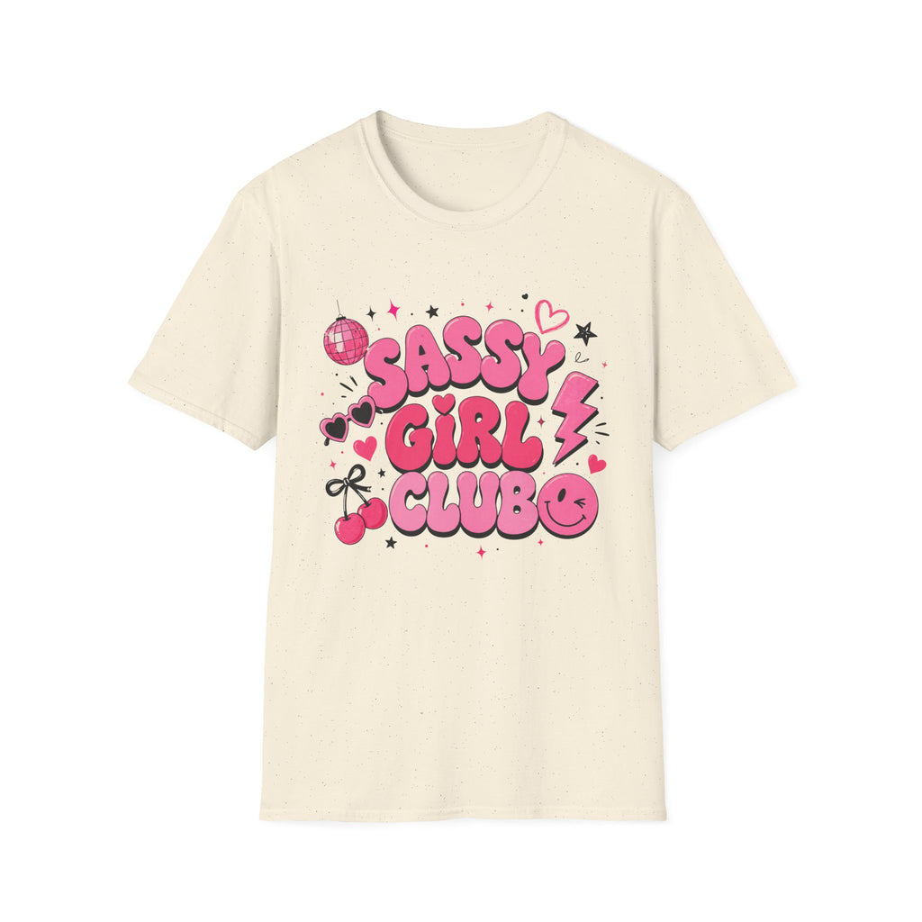Sassy Girl Club T-Shirt — Retro Pink Bubble Letter Graphic Tee
